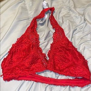 ☆ red halter bralette ☆